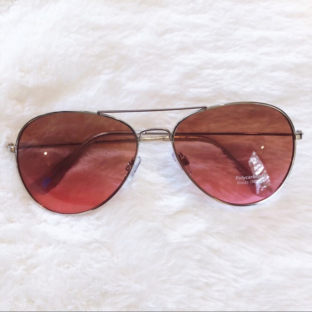 Rosalia Dark Pink Full Rim Aviator Sunglasses